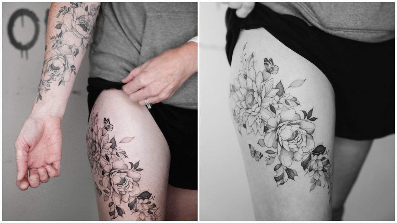 side thigh tattoos for women meaning｜TikTok Search