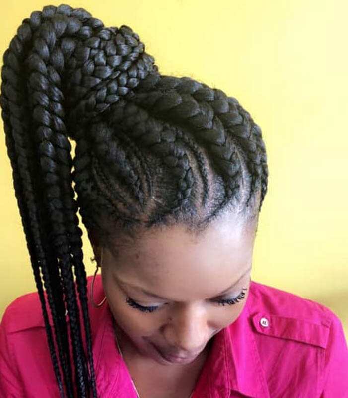 10 best Ghana braids ponytail styles you should rock in 2021 - YEN.COM.GH