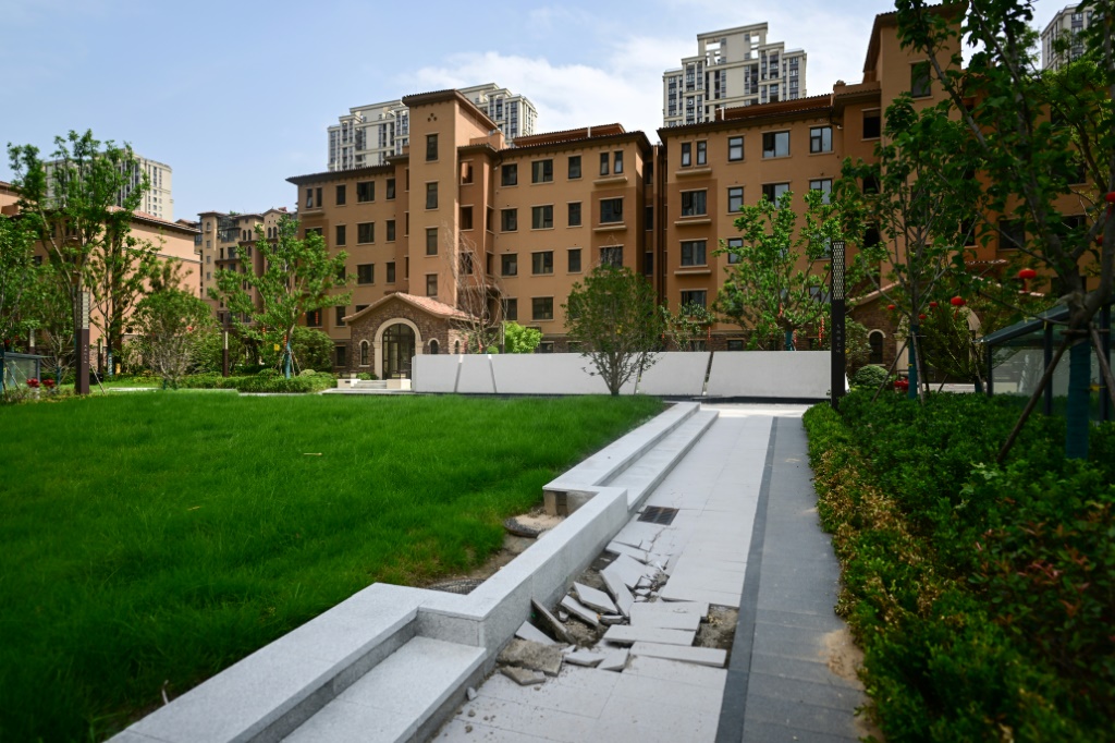 A complex of unfinished apartment buildings in Zhengzhou, in China's central Henan province