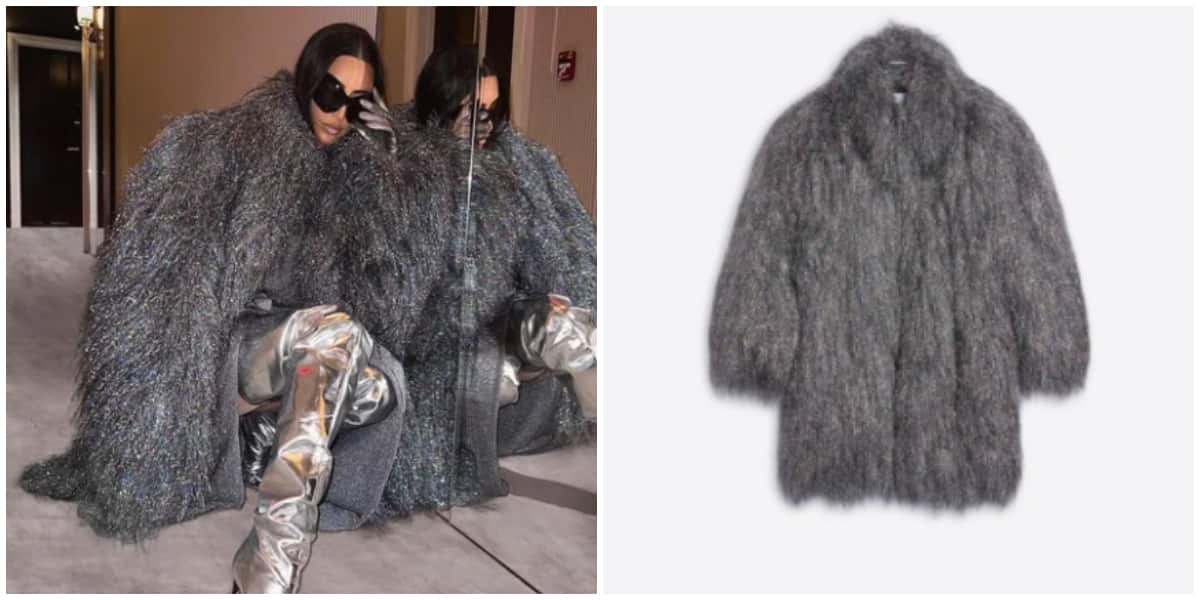 Photos of Kim Kardashian and her coat.