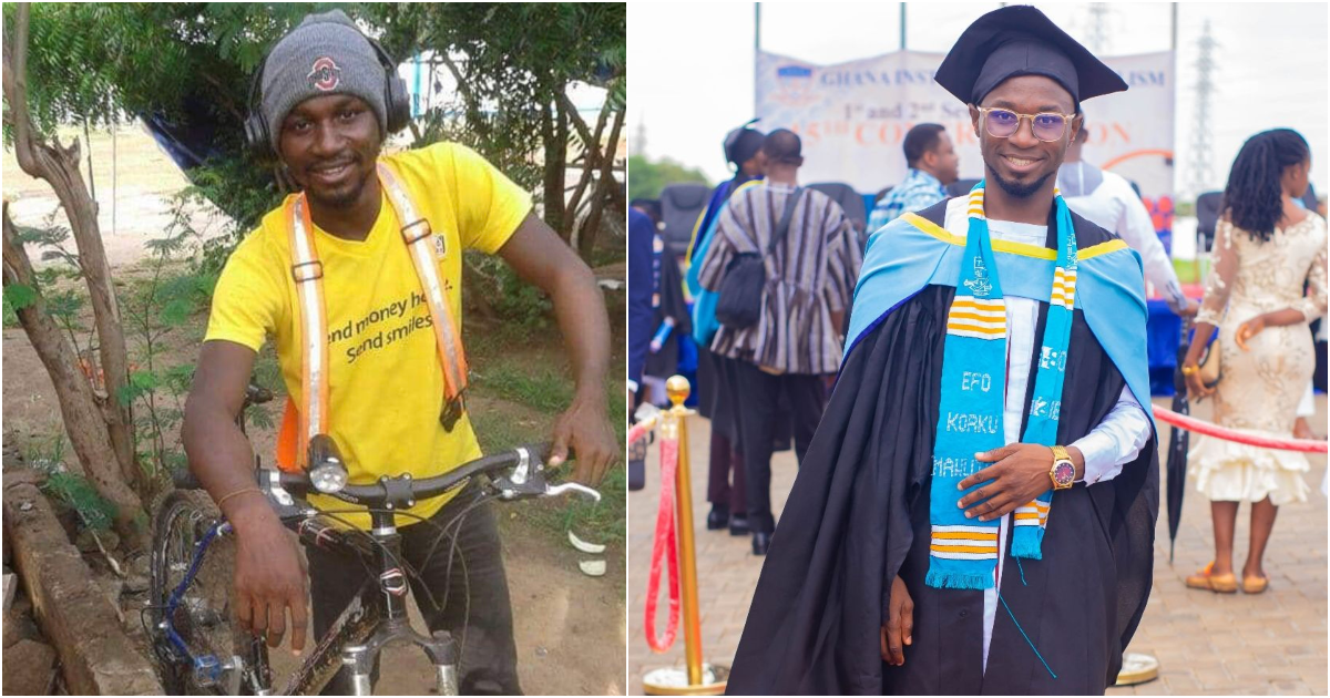 Young man who worked as a labourer graduates as best student