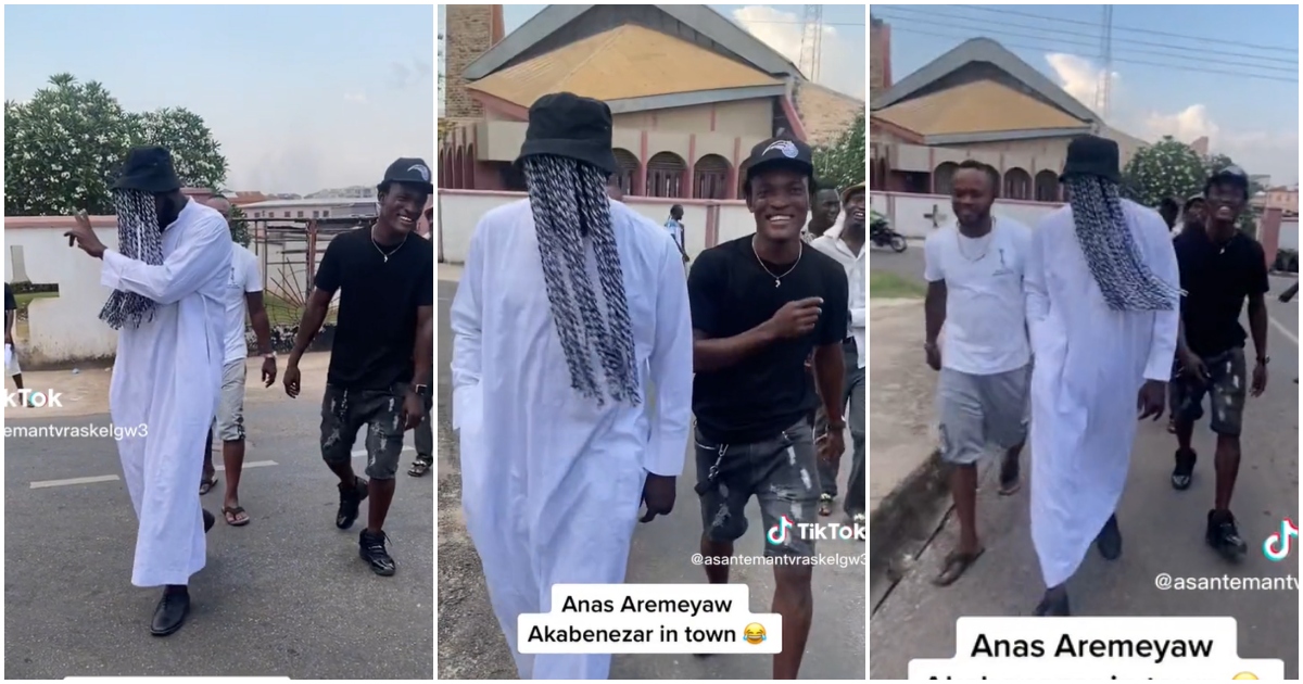 Dr Likee: Akabenezer Storms Town Dressed Like Anas; Video Causes Stir
