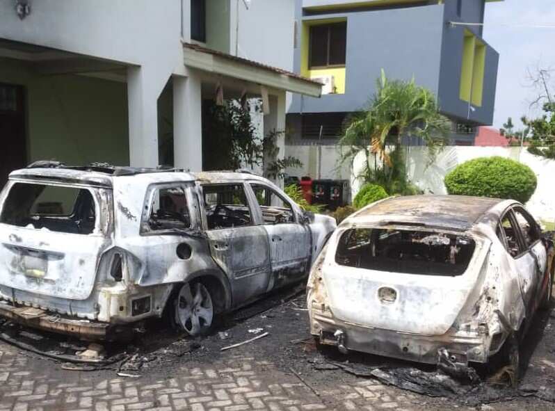 Ebi Bright: Cars of actress and NDC PC for Tema Central reportedly burnt to ashes in her house