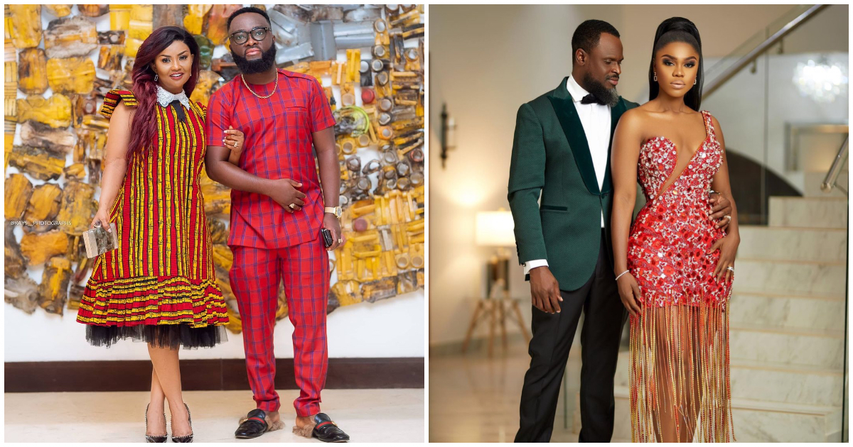 Ghanaian celebrities couples, Nana Mcbrown & Maxwell, Becca & Dr. Tobi are serving us couple goals in this collage.