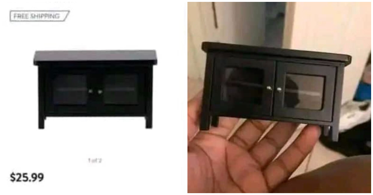 Photos of cabinet man ordered and what he got