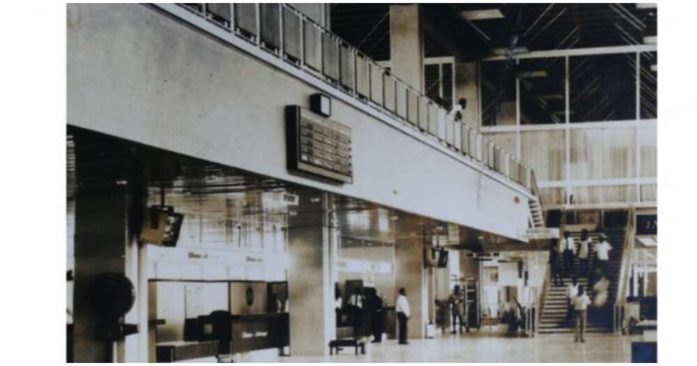 The inside of the airport in 1968