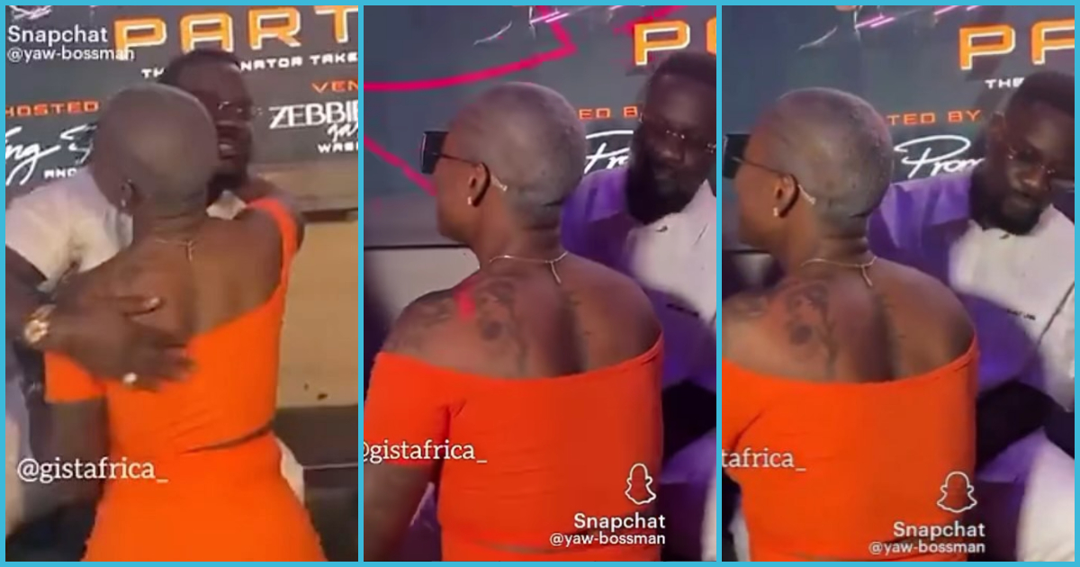 Sarkodie gets caught on camera admiring a lady's backside in public, video sparks reactions
