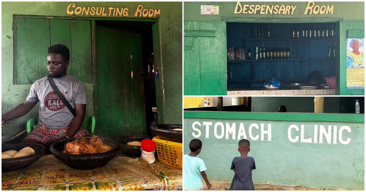 Ghanaian chop bar with hospital labels gets netizens rolling over with laughter
