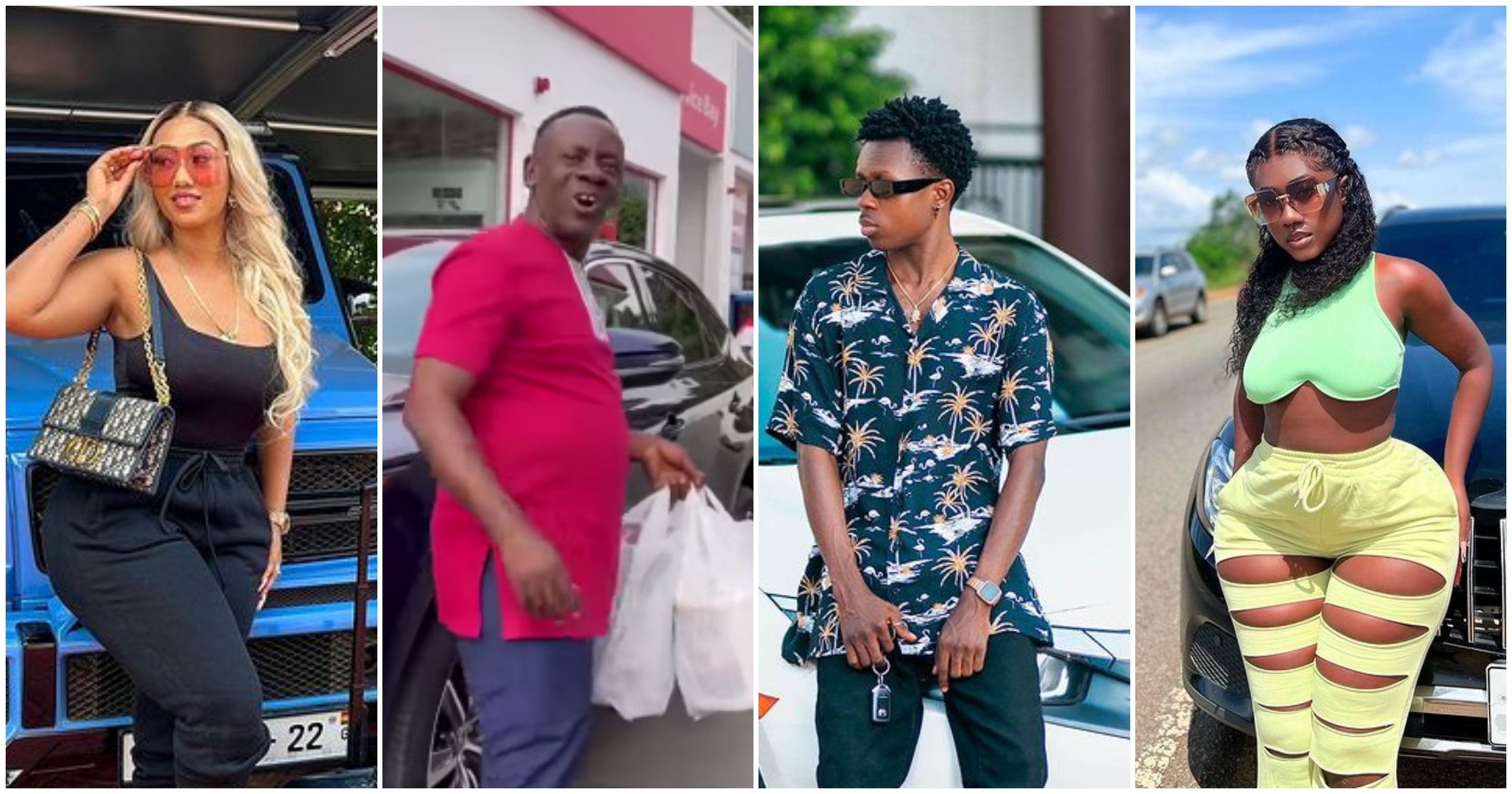Stonebwoy, Hajia Bintu, Akrobeto, and 4 rich Ghanaian celebs who got expensive cars in 2022 despite economic crisis (Videos)