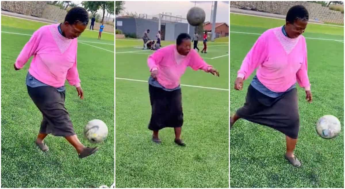 "Chelsea will buy you": Talented old woman skillfully plays football, dances with it in viral video
