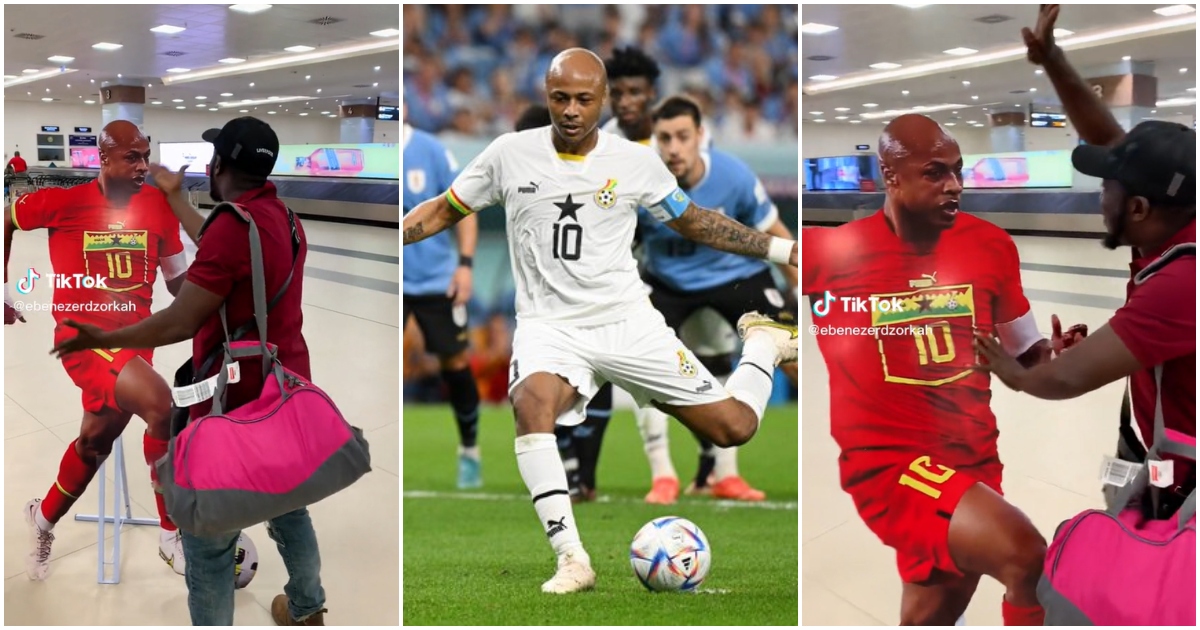 Dede Ayew: Ghanaian Man Angrily Slaps Mannequin Of Black Stars Captain For Missing Penalty In Funny Video