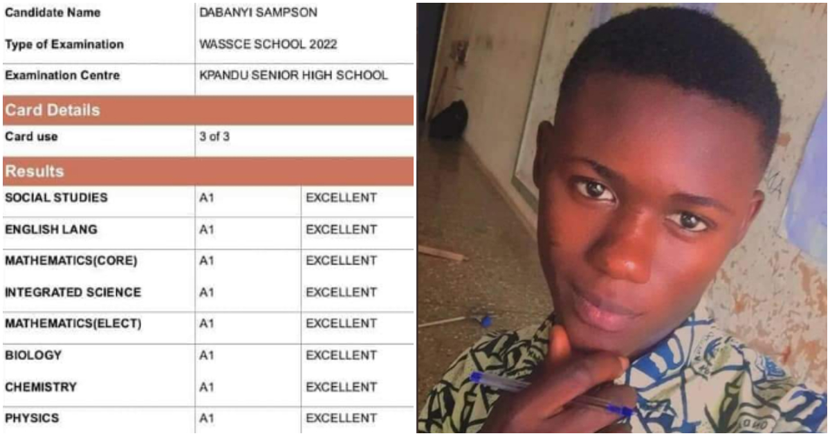 Ghanaian boy with 8As in WASSCE needs help to further his studies.