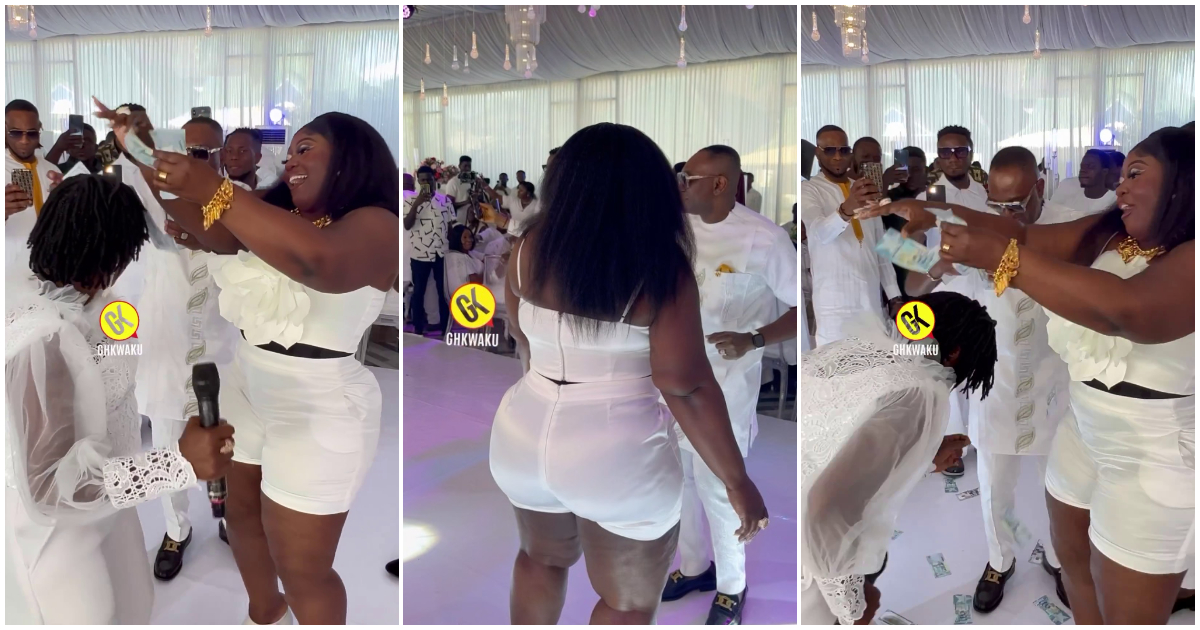 Akosua Agyapong performs at a baby christening