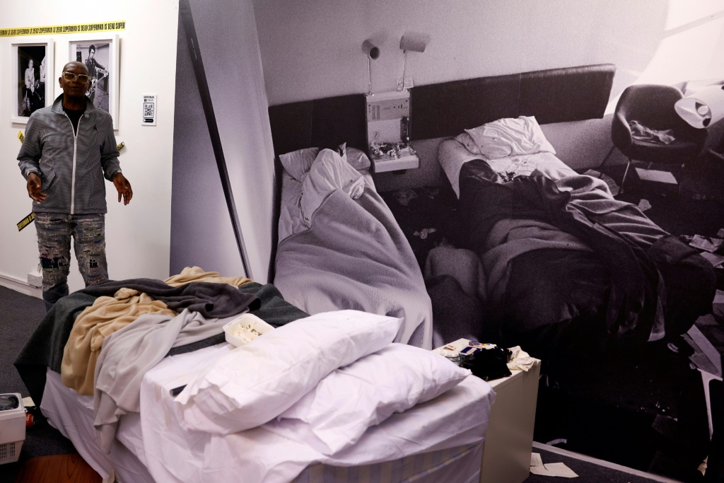 Morris' new exhibition in London recreates the scene of a trashed hotel room after bassist Sid Vicious 'went absolutely beserk'