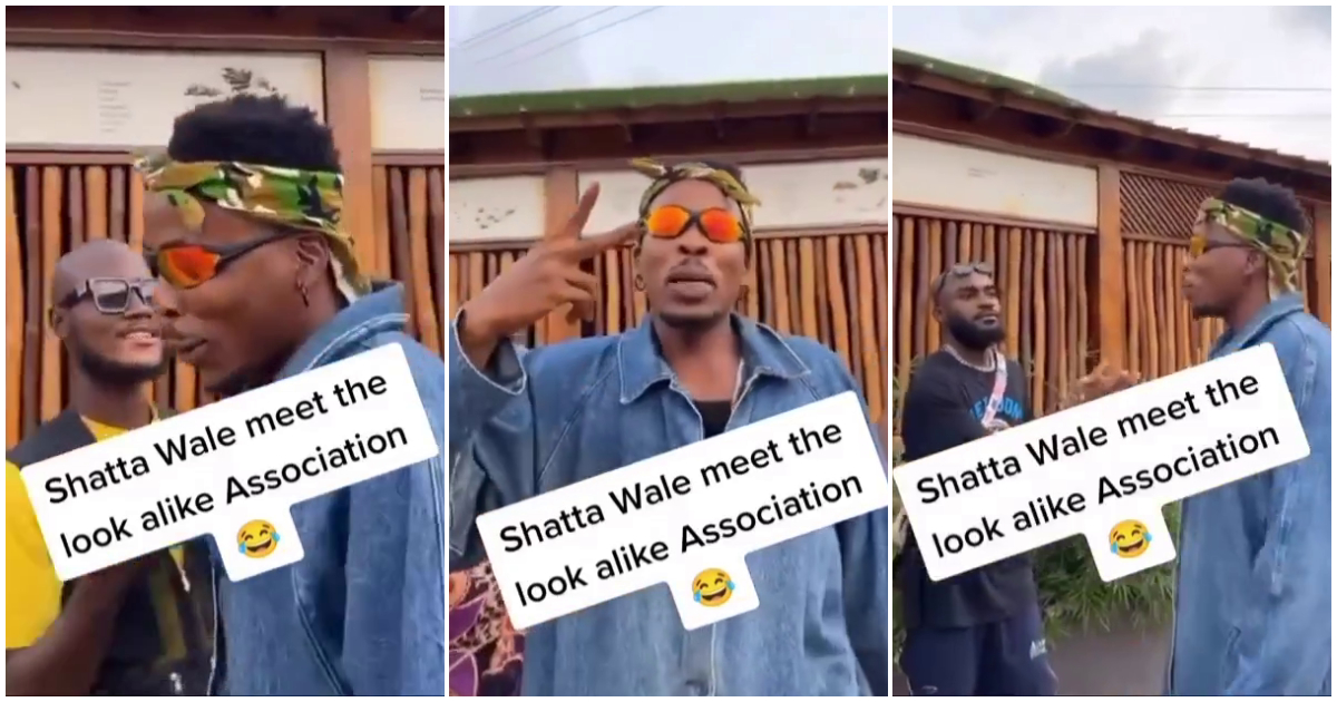 Shatta Wale's lookalike hangs out with Mr Drew and King Promise's lookalikes
