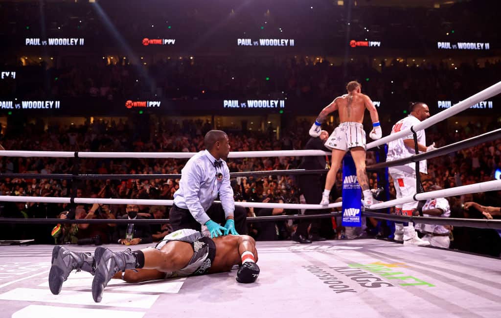 After his brother forced Mayweather to a draw, Jake Paul knocks out ex-UFC star Woodley to remain unbeaten
