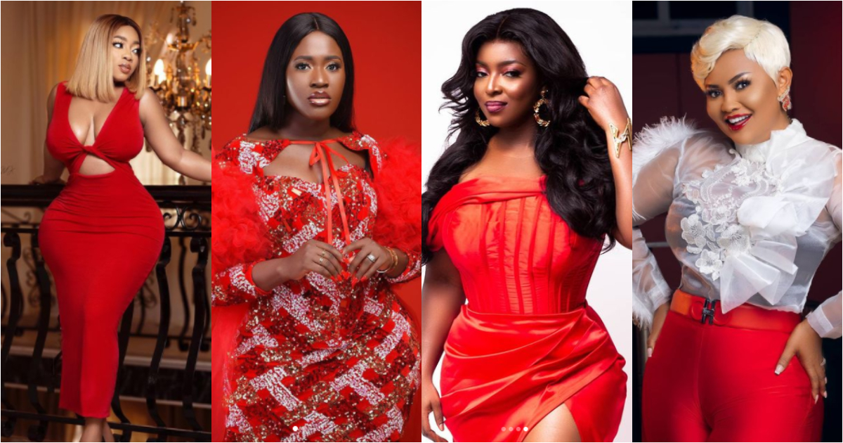 McBrown, Fella Makafui other celebs drop photos showing off their beauty in red attire to mark Val