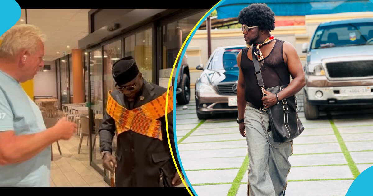 White man compliments Osebo's Kente jacket and €13k Berluti boots in Paris, video excites peeps