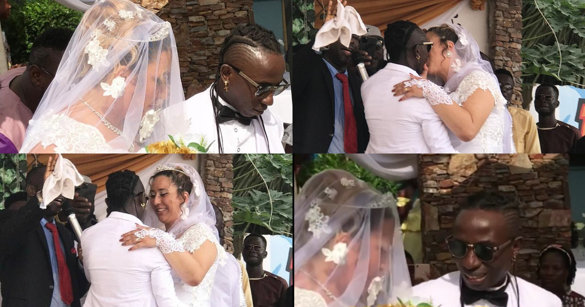 Patapaa shows wild kissing skills as more videos and photos from his white wedding drop