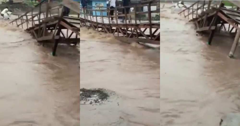 Kumasi Flood: 50-year-old woman loses her life as wooden footbridge collapses with her in Kumasi