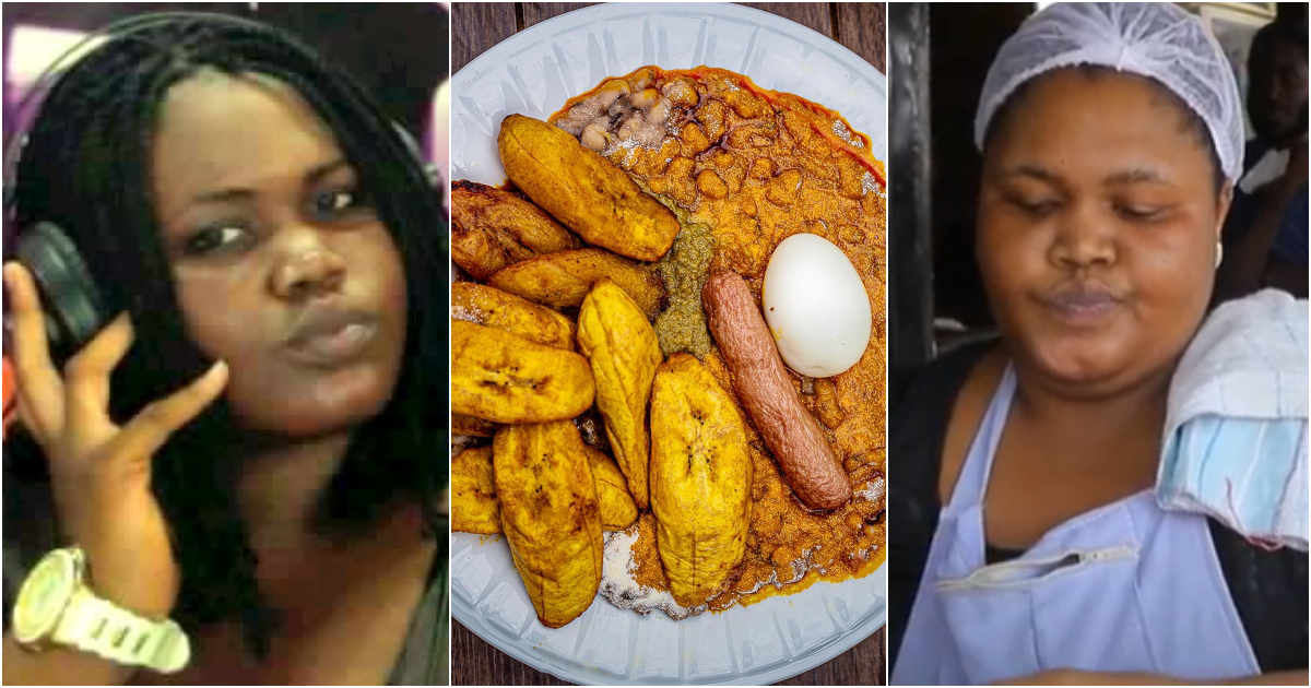 Ghanaian lady quits journalism job to sell beans and gari
