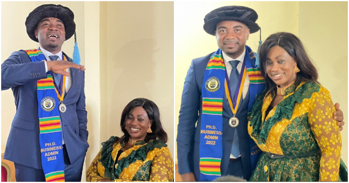 Ghanaian singer Philipa Baafi's husband bags PhD.