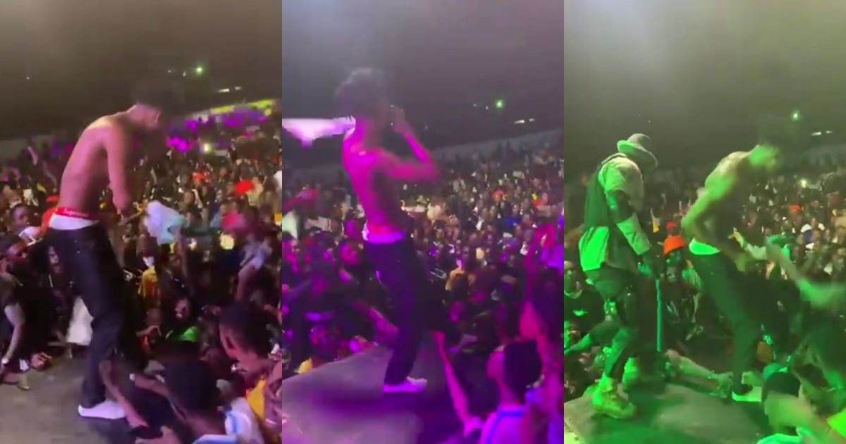 Fans 'mafia' Kwesi Arthur as they 'rob' him during stage performance; video drops