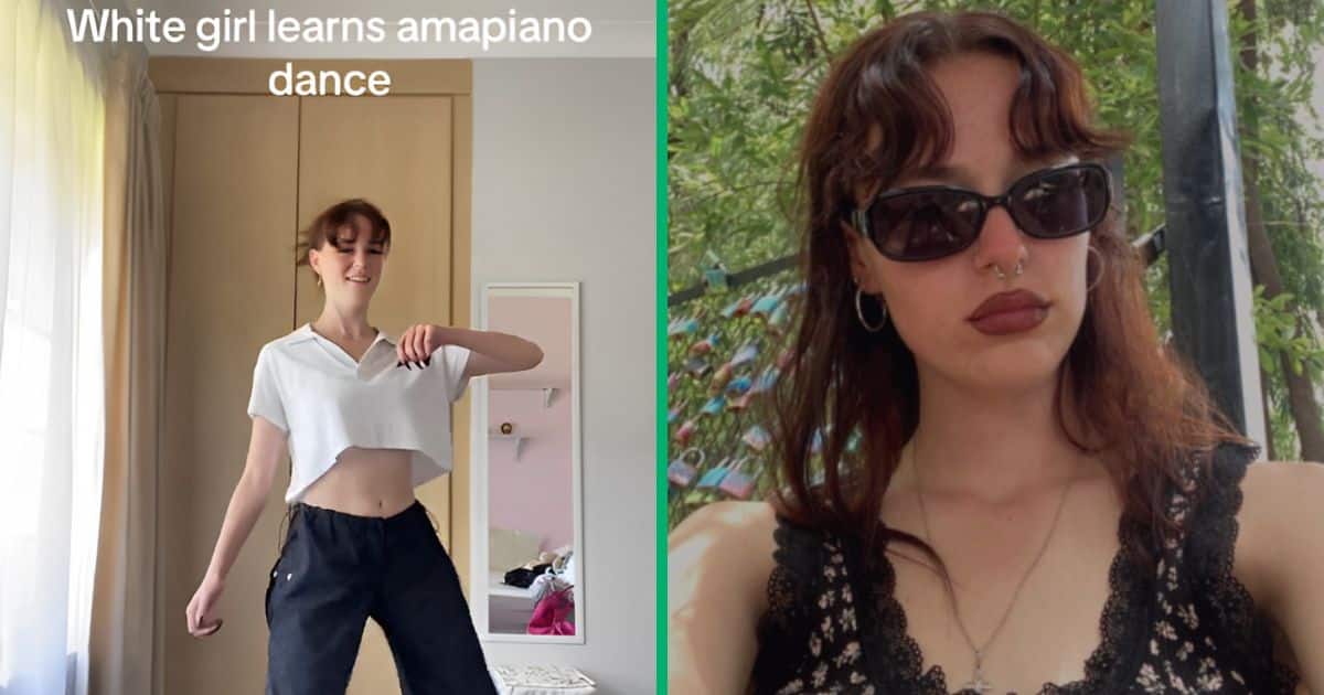 A white lady took a swing at Amapiano TikTok dance challenge and entertained netizens.