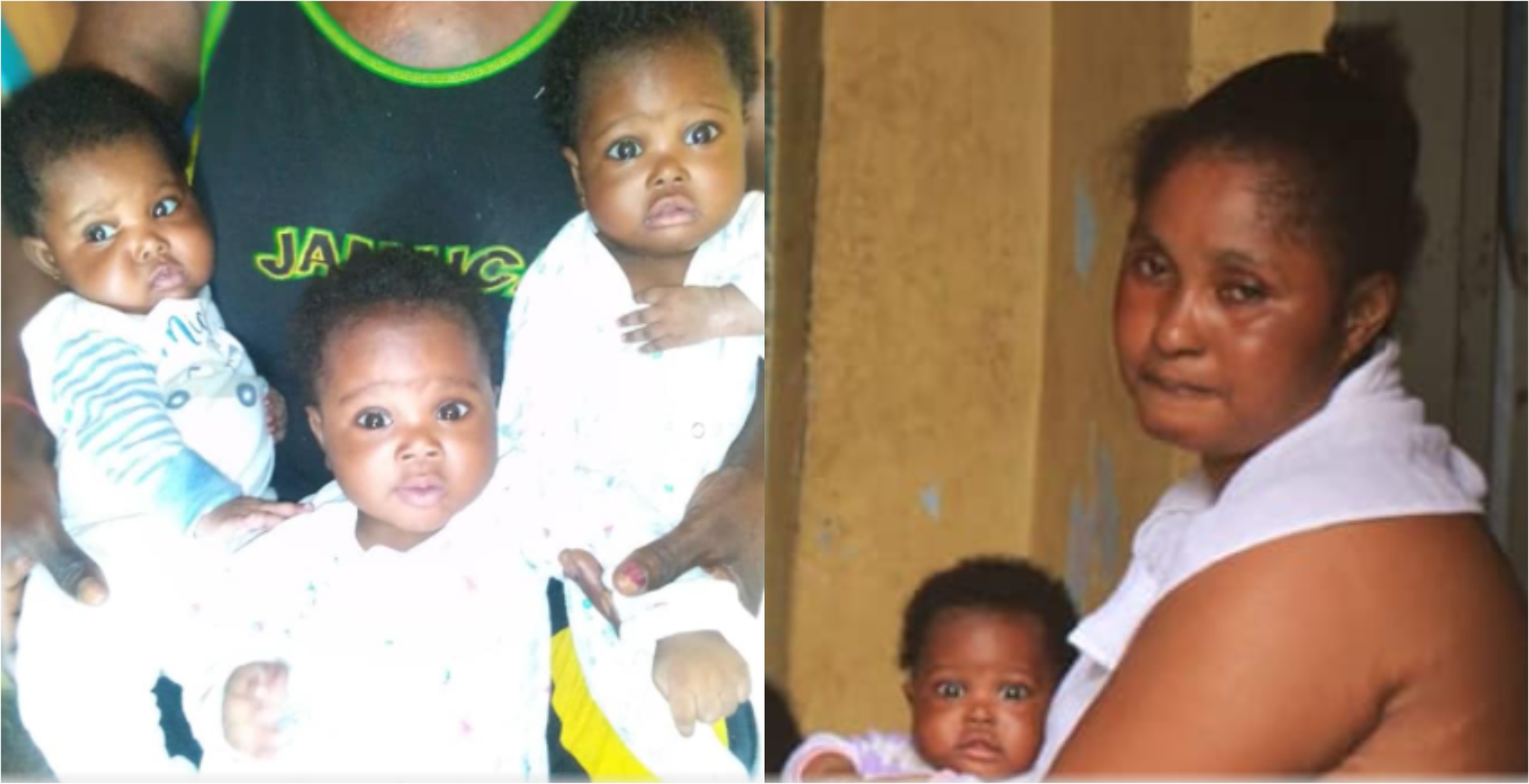 Mother of triplets begs Ghanaians to help trace father of newborn babies (Photos)
