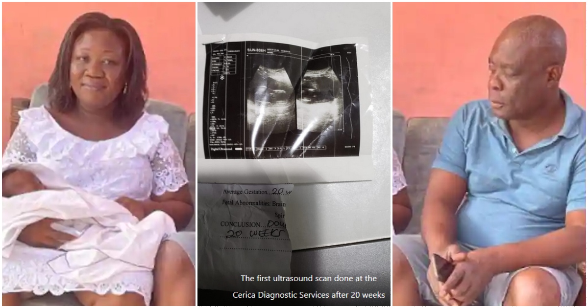 Photos of couple whose baby allegedly went missing at 37 Military Hospital and the scan they took