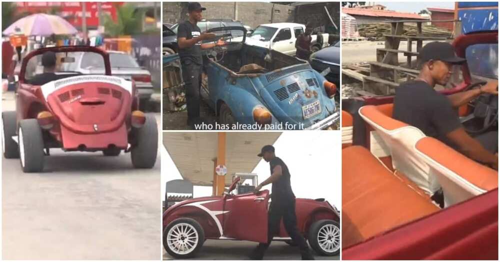 Dozie Afam Kings, old abandoned tortoise car, vintage cars, revamped cars