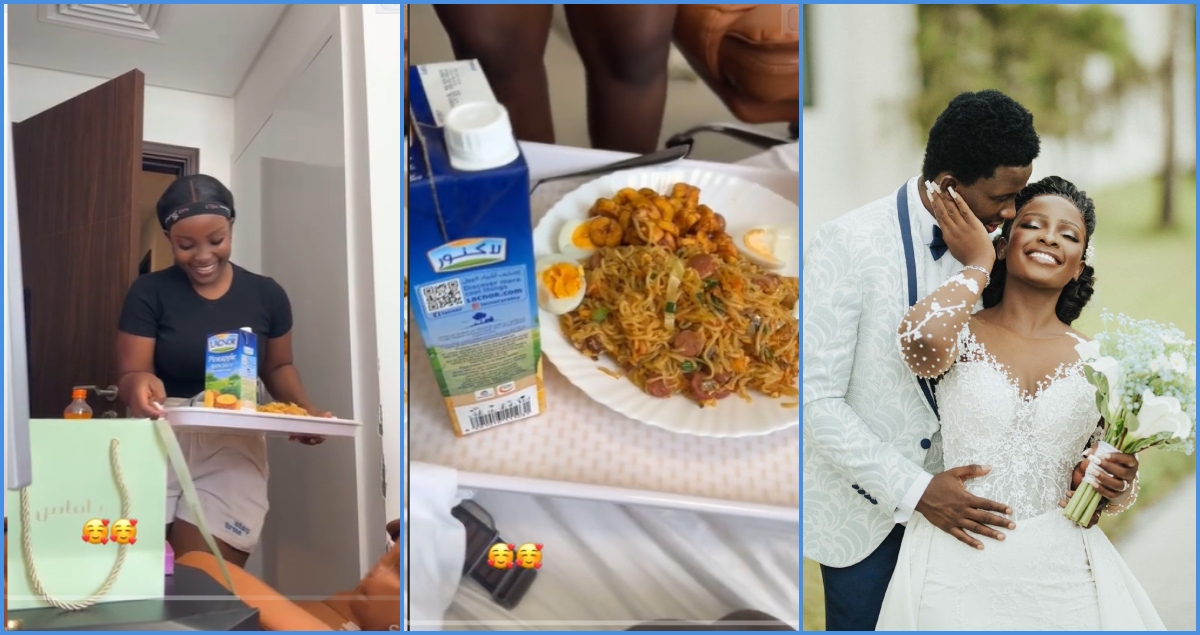 Kojo Forex gets served tasty lunch by his beautiful wife in video