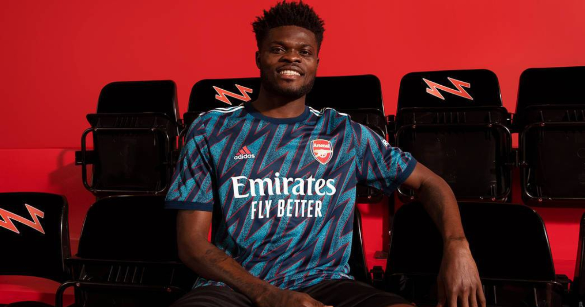 Ghana star Thomas Partey glitters as Arsenal unveil third kit