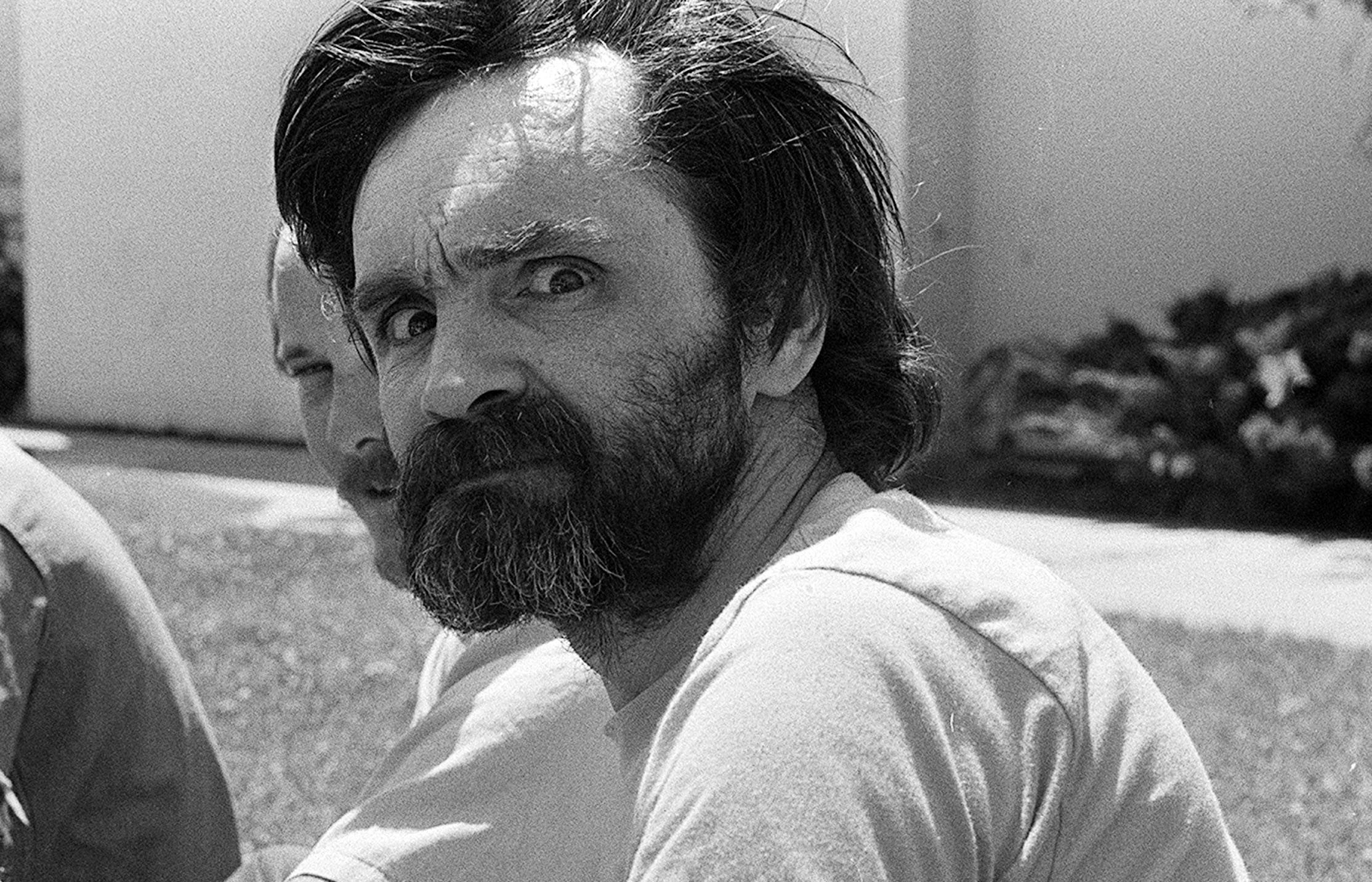 Charles Manson, the man who murdered Sharon Tate, at California Medical Facility