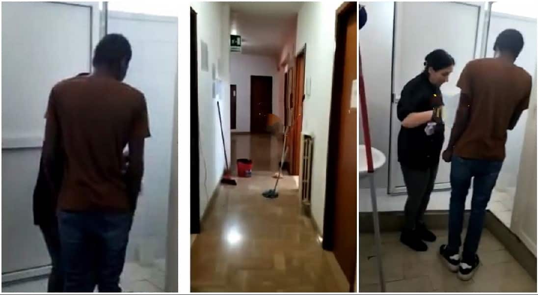 Nigerian man who lives in Italy refuses to watch toilet in viral video.