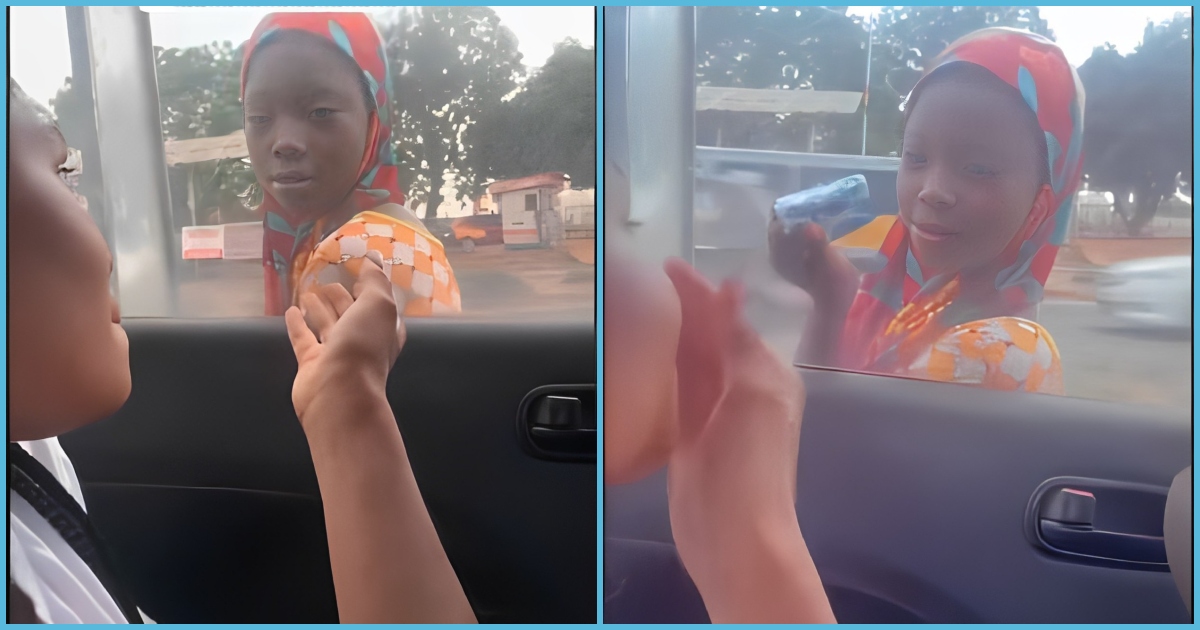 Kind young beggar stirs emotions as she offers lady who asked her for money GH¢5 note