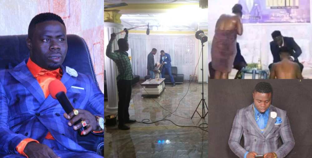 Mensah Mark: 'Pastor' seen in Viral Video Bathing Female Members is CEO of Multimedia Company