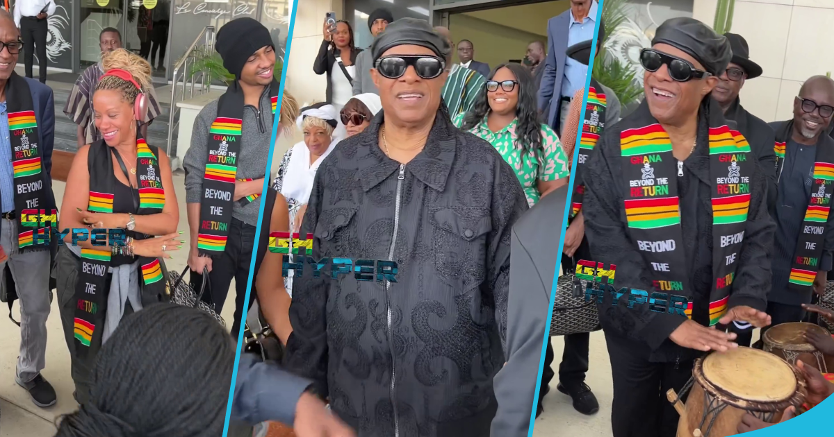 Stevie Wonder and his family arrive in Ghana, videos melt hearts