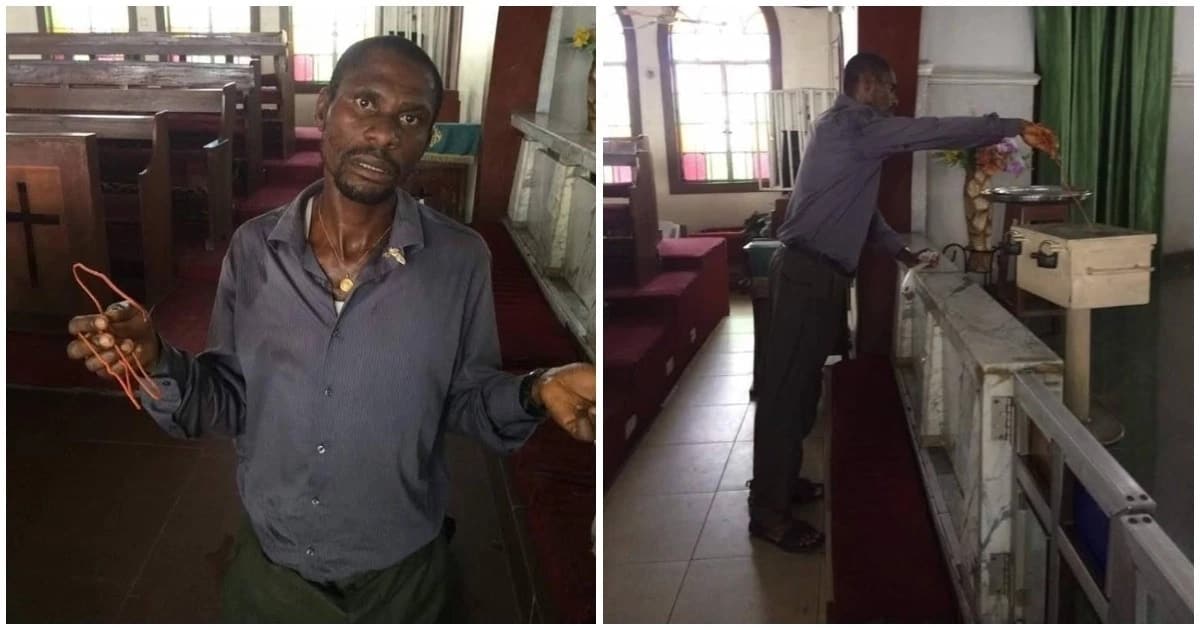 Thief caught in church